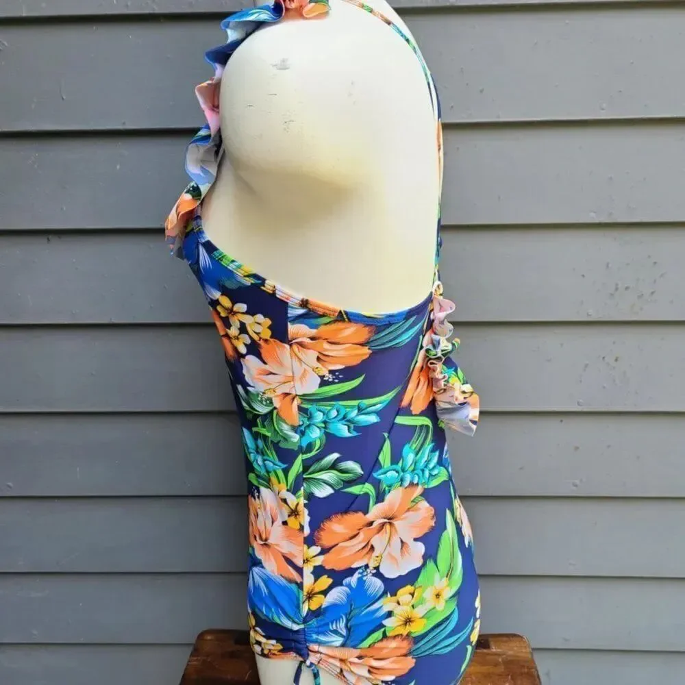 Kalawalk Girls Floral Pattern Swim One Piece size 14